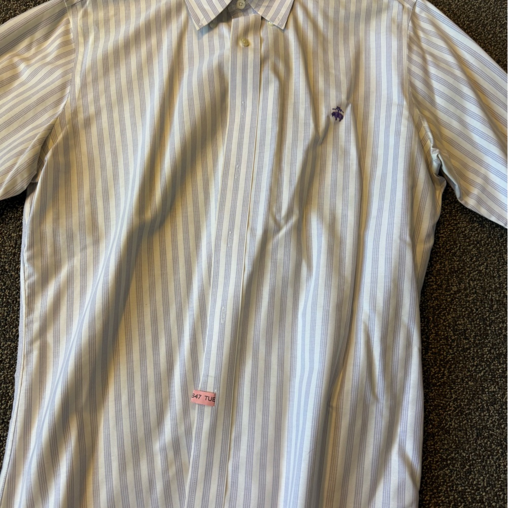 Brooks Brothers Purple and White Striped Shirt